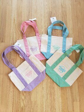 Trader Joe's Mini Tote Bags Pastel set of four